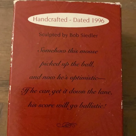 1996 Hallmark Keepsake Vintage "Bowl 'Em Over" Mouse Ornament - Picture 10 of 14